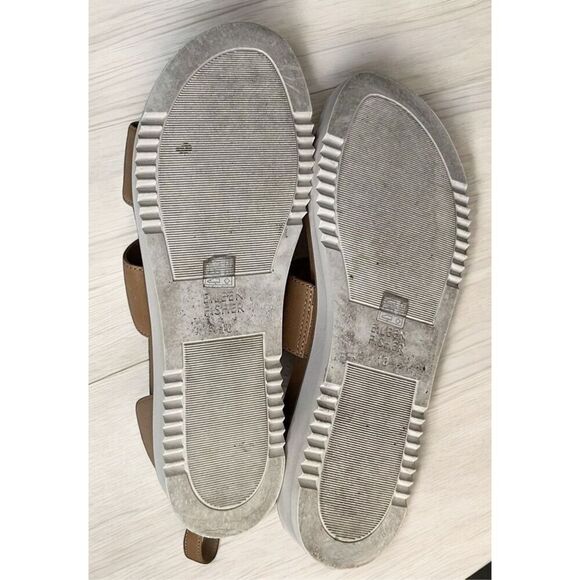 Eileen Fisher Women Strappy Platform Tan /Honey Ankle Straps Back Zip Sandals 10 - Picture 12 of 12
